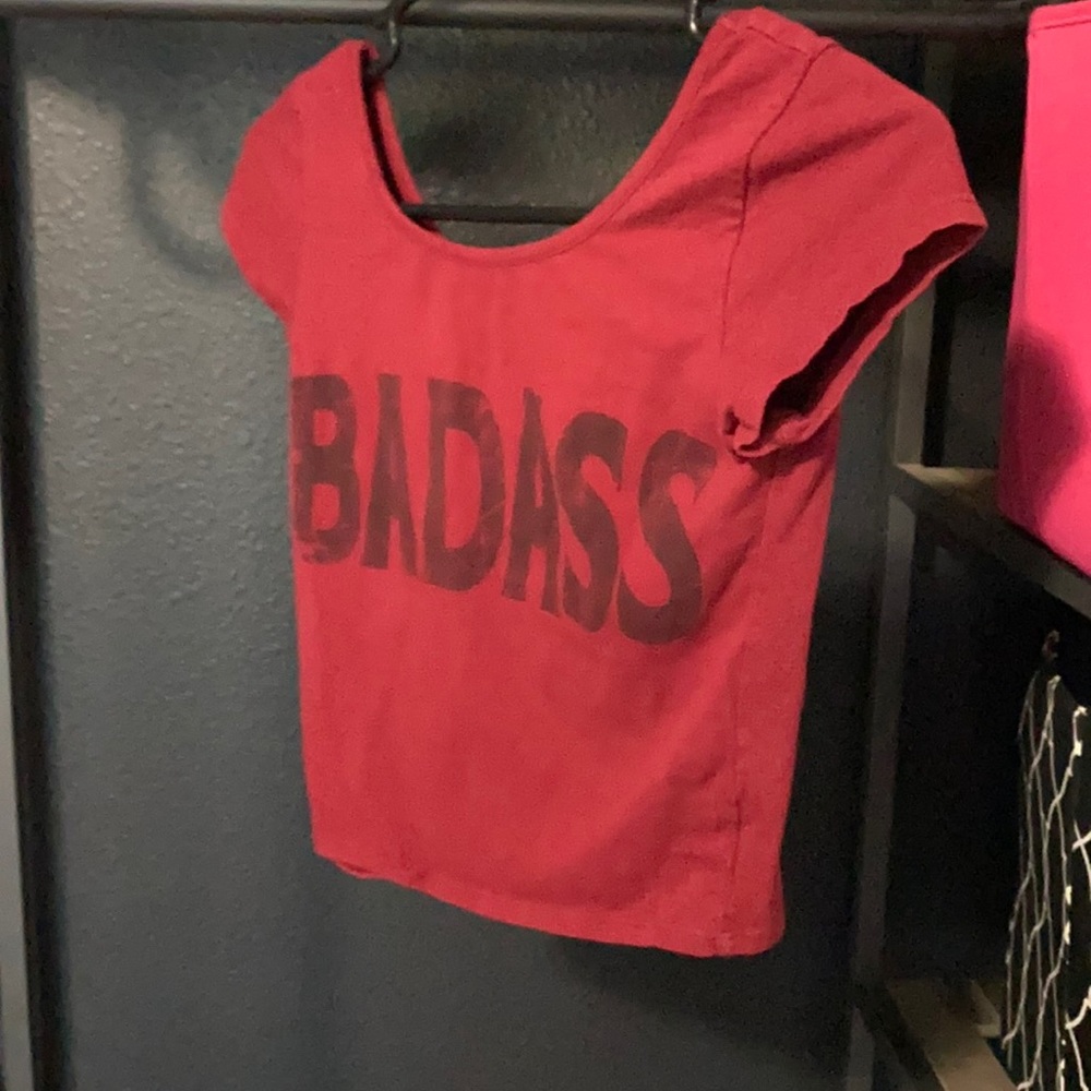 Wet seal “bad 🍑” crop tee. Very pretty dark red size small